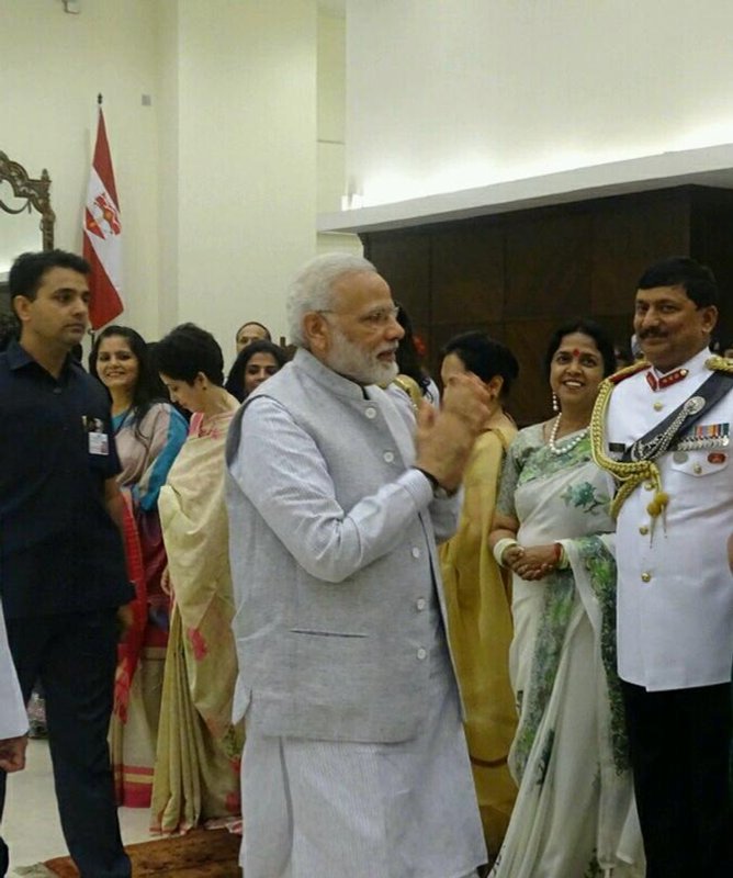 Lt. Gen. A.R. Prasad (Retd) of Ingenieria with Prime Minister Shri Narendra Modi